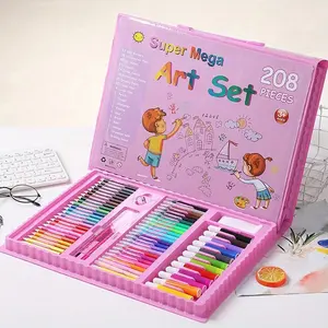 208 pcs watercolor pens, student watercolor pen set with easel, creative art supplies, children's painting set art kit, children's gift