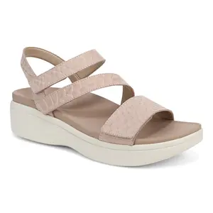Vionic Leather Adjustable Platform Sandals - Sophia