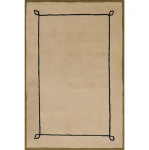 Nate Berkus Serge Bordered Wool Cozy Area Rug