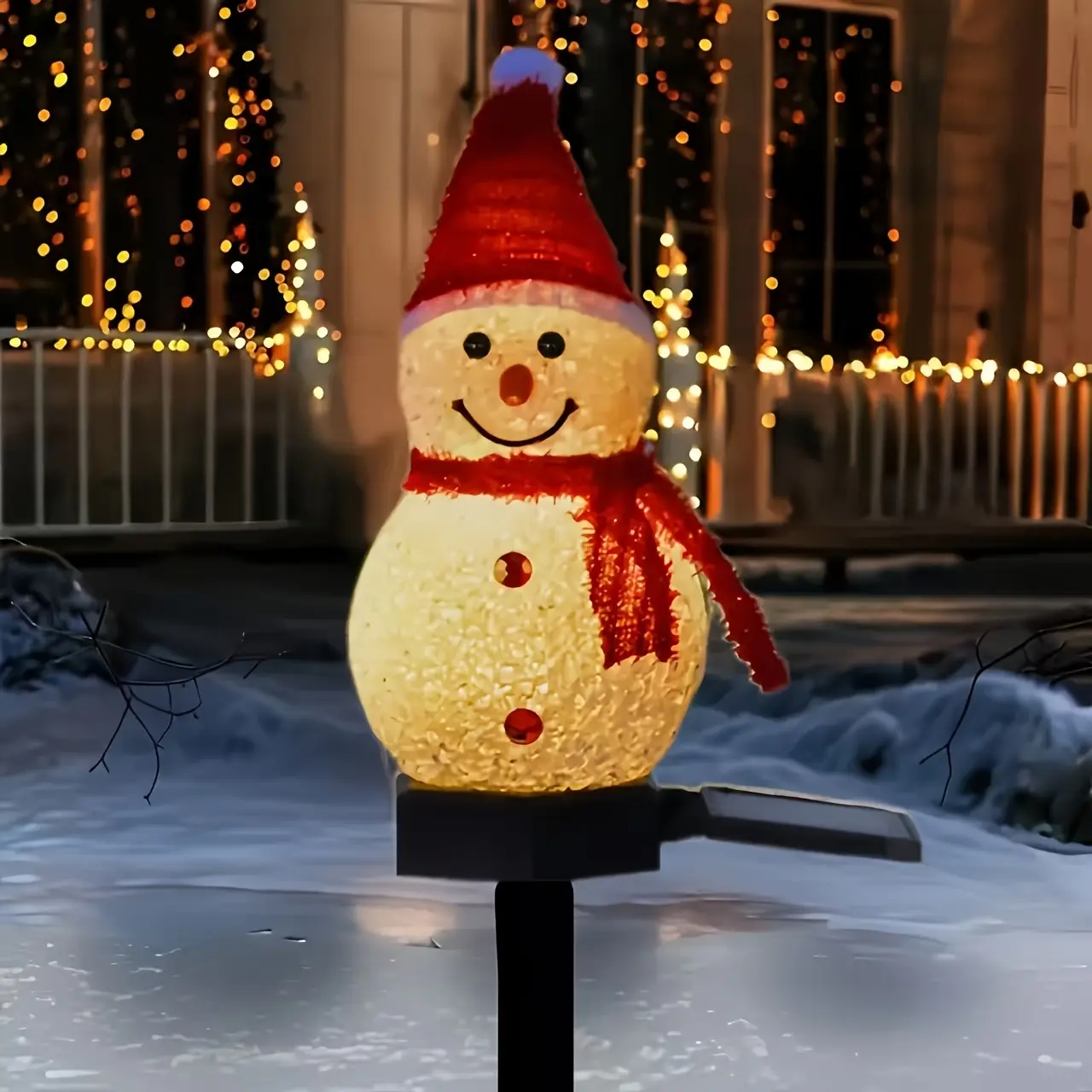 Solar Outdoor/indoor Christmas Snowman Light, Color-Changing LED Lawn Lamp, Dusk to Dawn, No Plug Needed, Durable Plastic Snowman Statue, Party Lighting Decoration