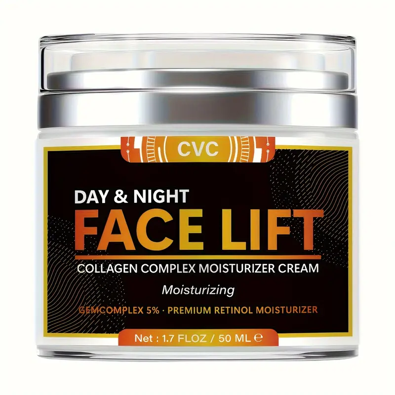 Day & Night Collagen Complex Face & Neck Moisturizer - 5% Retinol Gentle Lightweight Anti-Aging Cream with Hyaluronic Acid, Anti Wrinkle Retinol Moisturizers & Mists for Morning Routine, Hydrating for Adults, 50ML