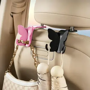 Joytutus 2-Pack Rose Red Girly Car Seat Headrest Hooks, Universal Automotive Interior Backseat Hanging Organizer for Purse, Coat, Umbrella, Cars Stowing & Tidying Accessories, Girly Car Accessories