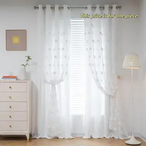 Bedroom Curtain, Dual Layer Velvet Transparent Window Covering, Ideal for Kids Room & Living Room Privacy Panel, Room Decor Curtain