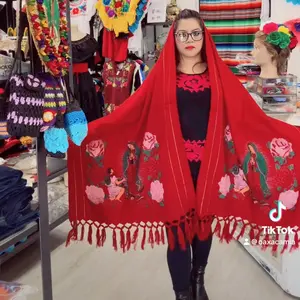 Virgen de Guadalupe Mexican rebozo fiesta shawl