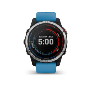 Garmin Quatix 7 Standard Edition Watch with Regatta Timer Display and Blue Band Design for Basic Activity Tracking