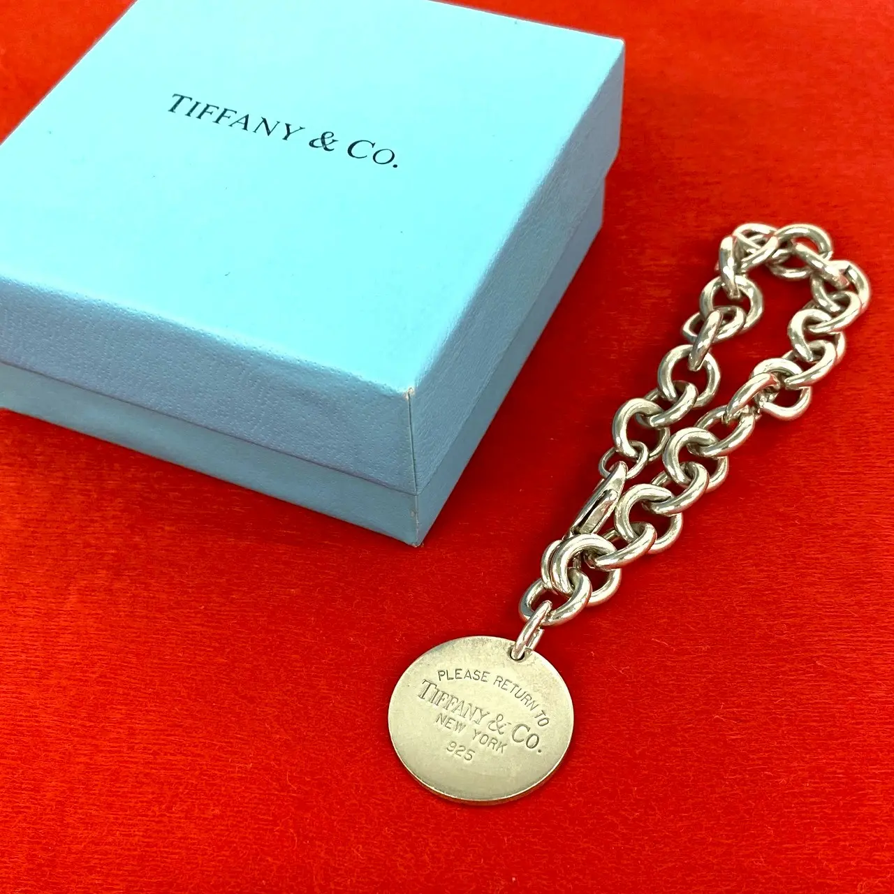 Pre-owned Tiffany & Co. Sterling Silver 925 (Ag925) Small Leather Goods Tiffany&Co. Return To Tiffany Silver Bracelet