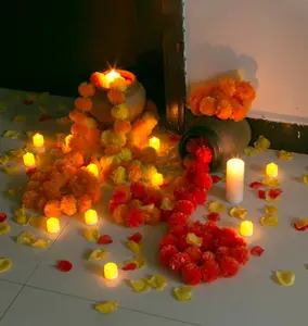 1pc 60 Inch Long Artificial Artificial Marigold Rattan Decoration, Suitable For Wedding, Puja, , Halloween, Day Of The Dead And Other Occasions Decoration Rama Decoration