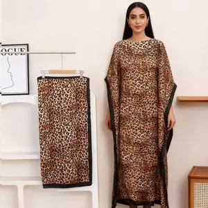 Women's African Print Robe, Elegant Loose Leopard Pattern, Large Size Summer Casual Homewear, Comfortable Daily Wear(Raincoats)