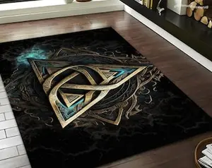 Arcane Symbol Rug: Washable Polyester Movie Room Carpet