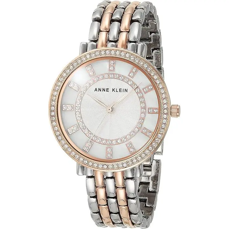 Anne Klein Two-Tone Crystal Encrusted Mixed-Metal Ladies Watch AK-3799MPRT AK/3799MPRT