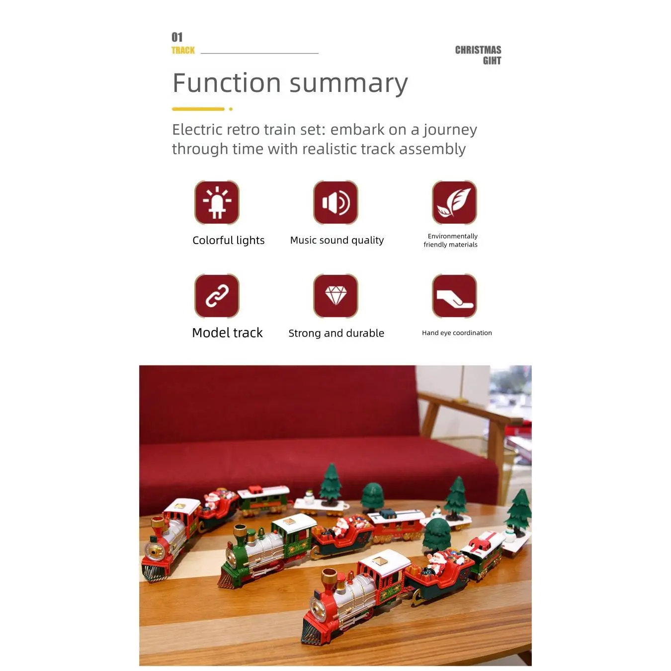 Christmas Train Set Assemble Railway Tracks Toys Decor Christmas Tree Train Gift Toy For Kids Birthday Party Gift Christmas Gift