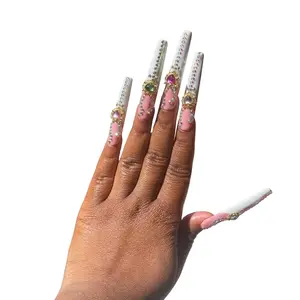 “Baddie” Extra Long length Acrylic Homemade Press On nails