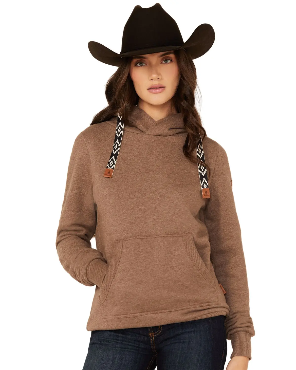 Wanakome Women's Women'S Ikatt Solid Hoodie - Ikatt-5555-Bark
