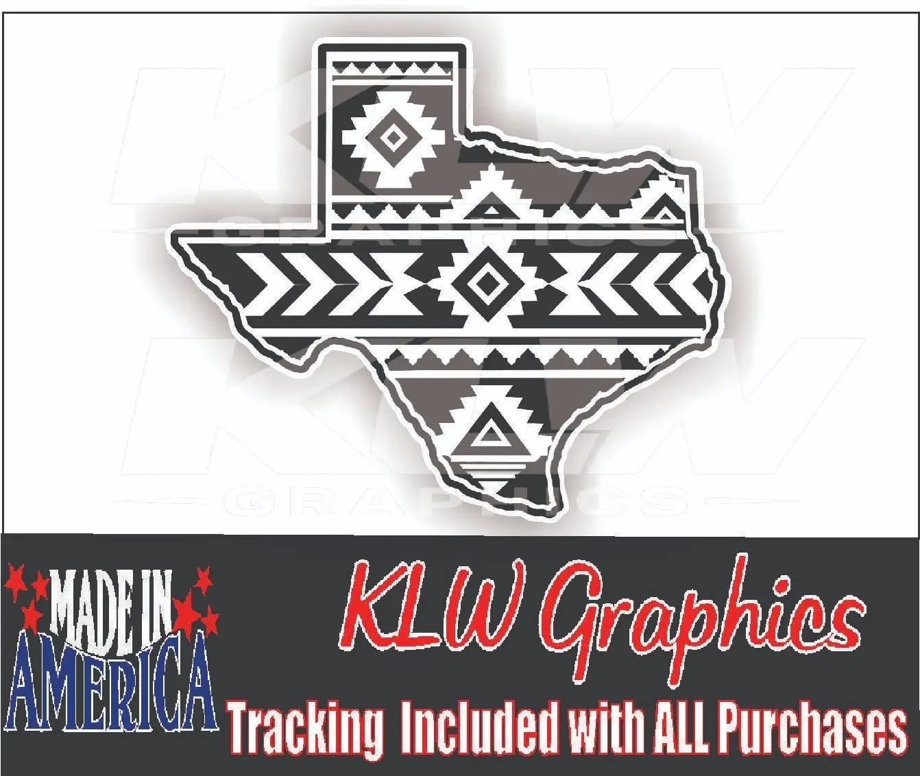 Texas Aztec Full Color Decal Black White Southwest Tribal Car Truck Window Vinyl Sticker Car