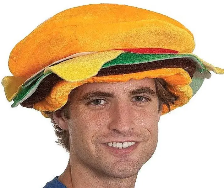 Hamburger Hat - Festival - Picnic - Costume Accessory - One Size