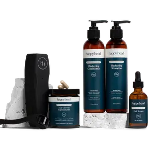 Happy Head Complete Hair Growth Gift Set, Hair Care System for Men with Thickening Shampoo, Conditioner & Daily Supplements with Biotin, Collagen, Saw Palmetto, Ashwagandha & Probiotics