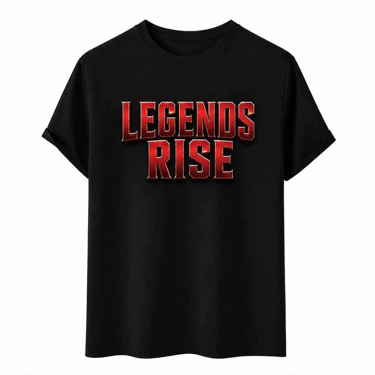Motivational Legends Graphic T-Shirt, Bold Red Typography Tee, 100% Cotton Unisex Short Sleeve Crew Neck Shirt, Inspirational Statement Gift