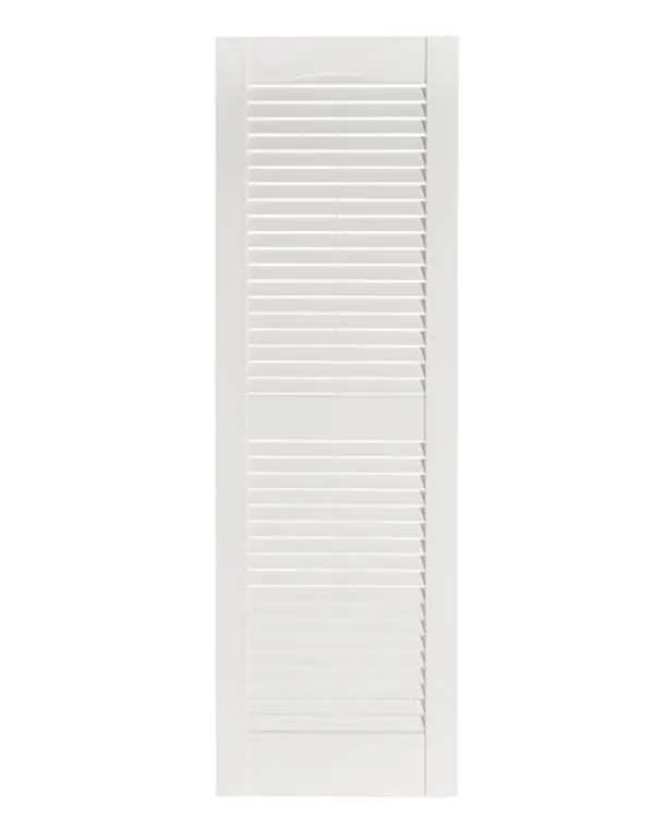 Perfect Shutters Premier Louver Exterior Decorative Shutter, White - 15 x 35 in.