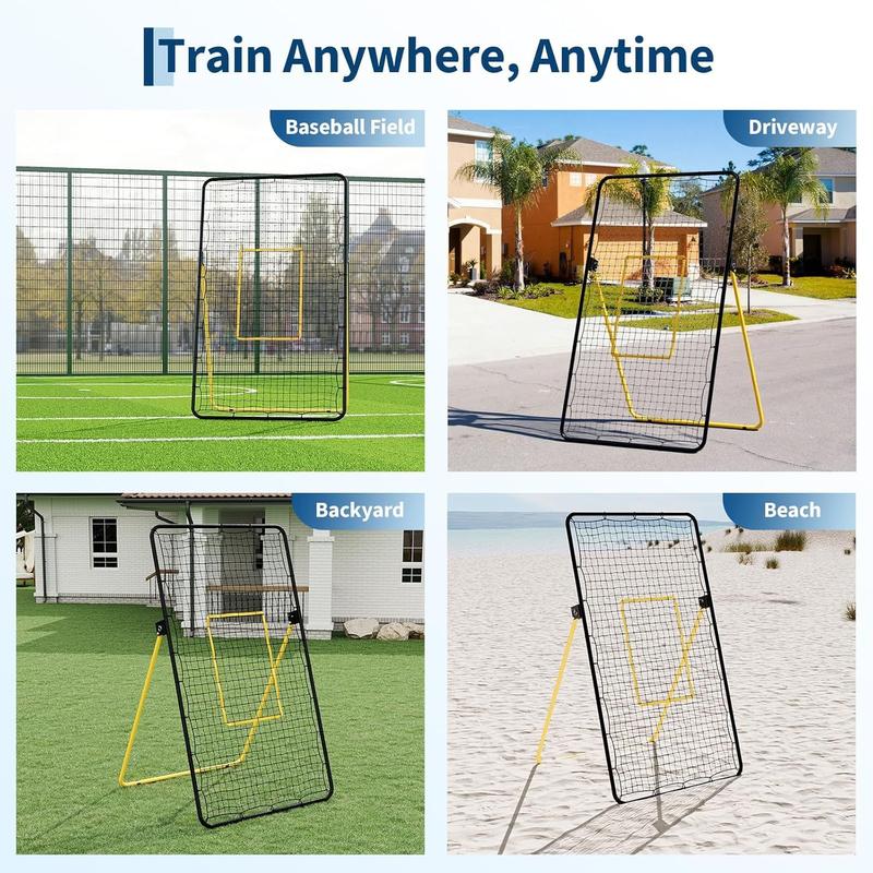 7X4 Ft Adjustable Volleyball Rebounder Net, Large Training Bounce Back Net for Bumping, Spiking  Setting  Sturdy, Multi-Angle Practice Equipment, Easy Setup & Foldable