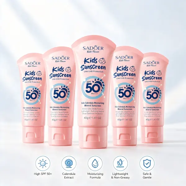 Kids' Hypoallergenic Mineral Sunscreen SPF50 PA+++, Calendula-Infused Moisturizing Sun Lotion for Delicate Skin Sheer Sensitive Sunscreen Spray  SPF 50 Sport Sunscreen Lotion Classic Whip Mini Sunscreen