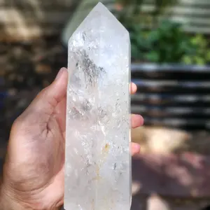 Clear quartz crystal tower