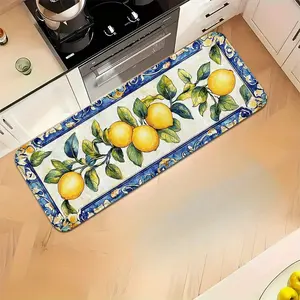 1 pc, with lemon design, kitchen mat, suitable for living rooms, kitchens, bedrooms, laundry rooms, room decor, and home decor; decorative kitchen mat