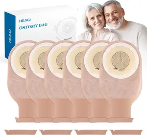 30 Pack Colostomy Bags Ostomy Supplies, One Piece Ostomy Colostomy Bags, Drainable Pouches with Clamp Closure for Ileostomy Stoma Care, Cut-to-Fit, 60 mm Max