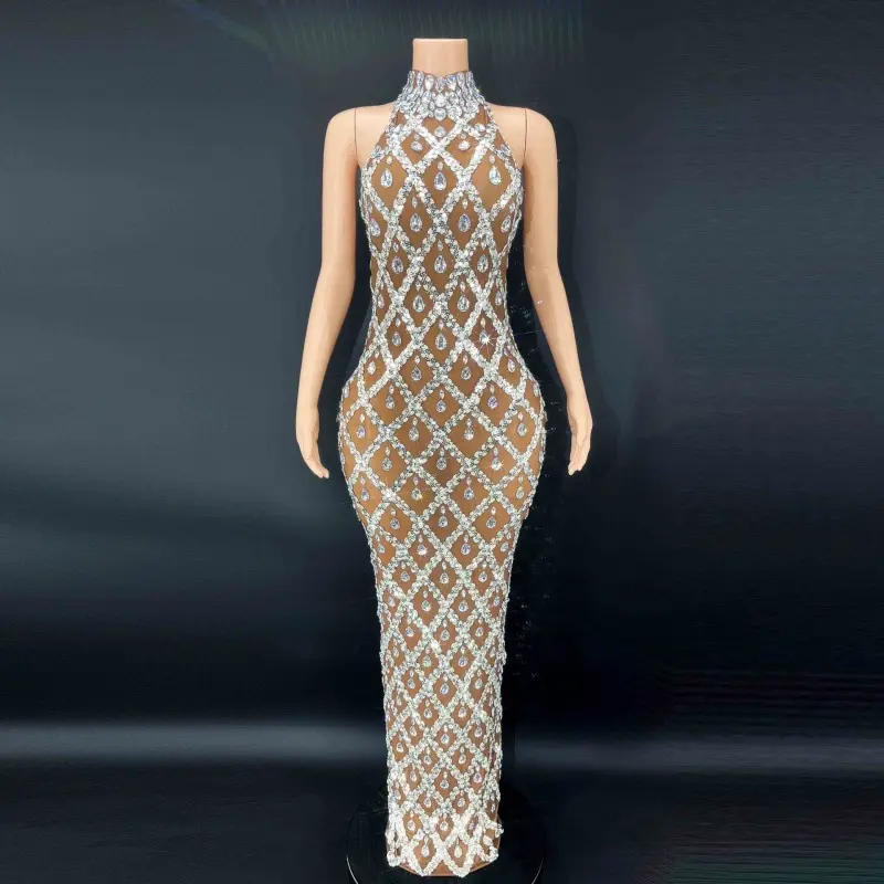 Sexy shiny rhinestone silver dress plus size women's party dress neck fishtail dress formal dresses women wrap dress prom - TikTok Shop Sexy shiny rhinestone silver dress plus size women's party dress neck fishtail dress formal dresses women wrap dress prom - TikTok Shop