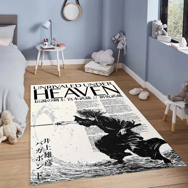 Vagabond Manga Rug, Miyamoto Musashi Samurai Decor