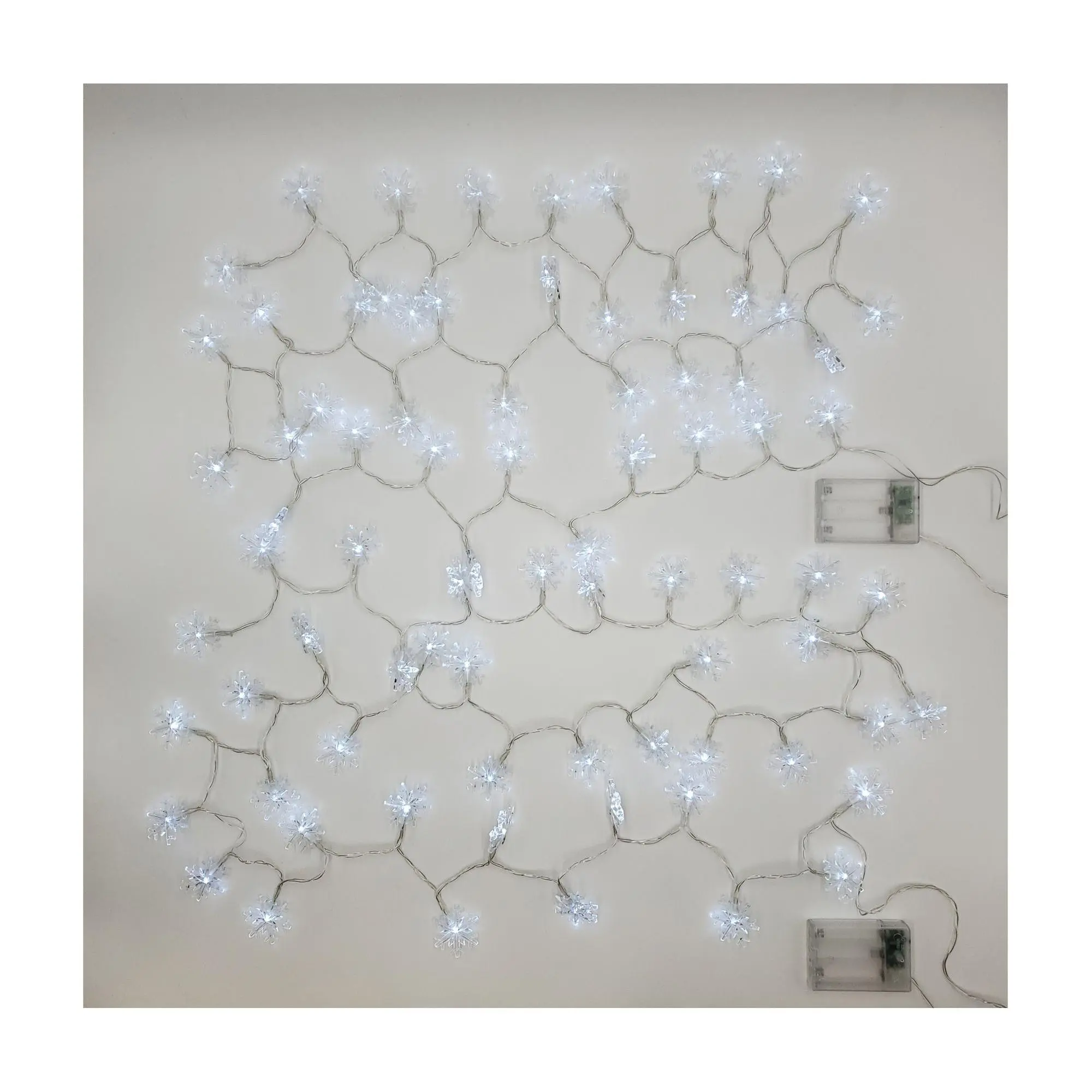 LumaBase B/O LED Mini Snowflake String Lights -S/2 LumaBase B/O LED Mini Snowflake String Lights -S/2