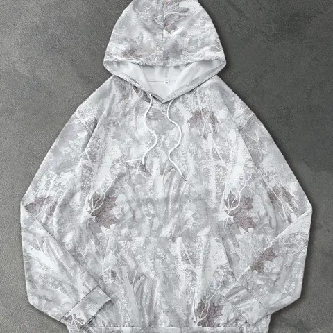 Vintage Branch Camo Hoodie, Autumn & Winter Street Style Graphic Print Clothing, Trendy Casual Wear for Men & Women