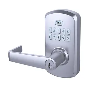 Tell Manufacturing 5049961 Satin Chrome Steel Electronic Keypad Entry Lock, 4.5 inches, 100000 key combinations, 30 unique user access codes, for commercial and residential use