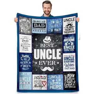 Uncle Gifts, Best Uncle Gifts from Niece Nephew, Uncle Birthday Gifts, Great Gifts for Uncles Christmas Fathers Day Ideas Throw Blanket 60"x80", Printed on One Side with a Plain White Back, Halloween Thanksgiving Christmas Gift