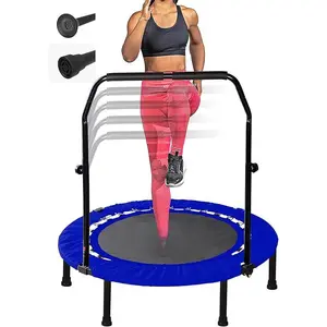 40" 48" Folding Mini Fitness Indoor Exercise Workout Rebounder Trampoline with Handle, Max Load 330lbs