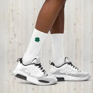 Shamrock Embroidered Socks