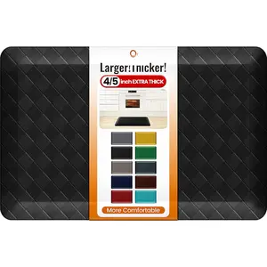 4/5 Inch Extra Thick Kitchen Mats for Floor,Non Slip Anti  Kitchen Rugs, Stain Resistant Sink Mat,Cushioned Standing and Comfort Mats for Office (17"x24" Black)