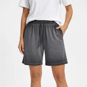 Yito Life Women’s Faded Washed Dirty Shorts, Elastic Waist Cotton Casual Summer Comfort Half Pants