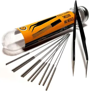 3D Printer Nozzle Cleaning Kit - 0.4mm  and Tweezers Toolkit - Stainless Steel Nozzle Cleaning Tool Kit - Alternative for 0.4mm Drill Bits for 3D Printer - Set of 11