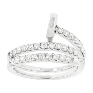 JTV Moissanite Platineve Multirow Ring 0.66ctw DEW