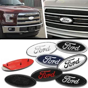 14.5cm 22.3cm Car Front Grill Badges Rear Trunk Emblem Lid Covers Logo Replacement Accessories Vehicle Exterior Decoration Car Decorative Sticker Car Decals Truck Sticker For Ford Focus mk2 mk3 Fiesta F150 F250 Ranger Mondeo mk4 Car Series