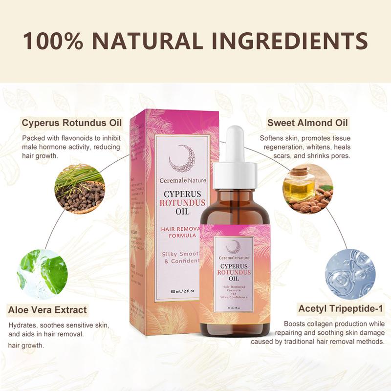 Caramela Beauty Cyperus Rotundus Oil forNatural Permanent Hair Reduction,mild and non-irritating Body Care Wax,Moisturizing & Soothing for Bikini Area gentle