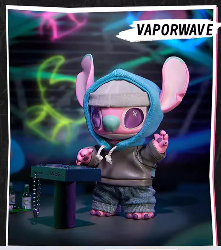 Disney Stitch Gen Z Street Style Blind Box Keychain Stylish Cyberpunk Urban Decor Soft Vinyl Plush Figure Mystery Bag Toy Kawaii Anime Collectible Gifts for Kids Teens Fans