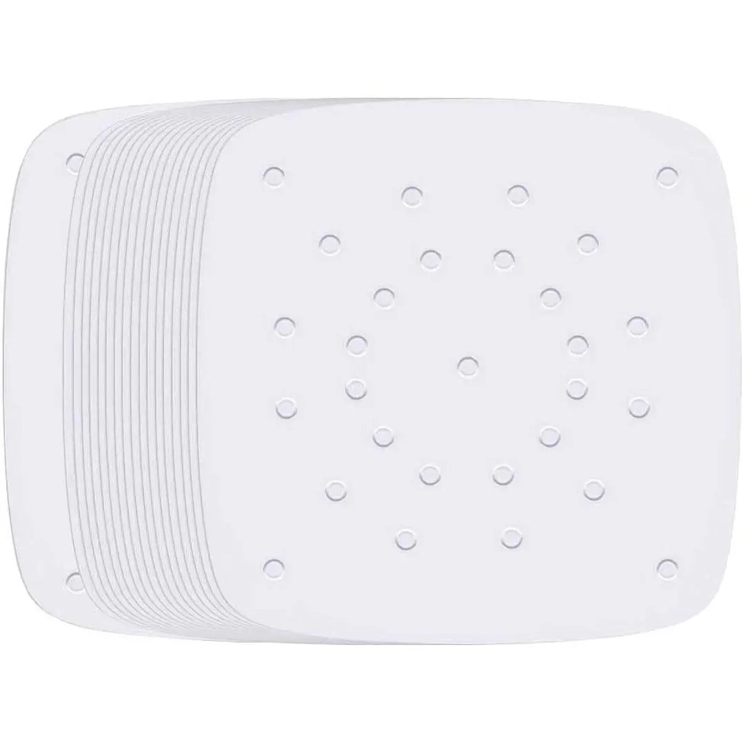 Set of 200, 8.5 Inch Square Liners/Steaming /Perforated Parchment Paper for Air Fryer, Steaming Basket and More