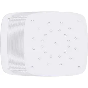 Set of 200, 8.5 Inch Square Liners/Steaming /Perforated Parchment Paper for Air Fryer, Steaming Basket and More