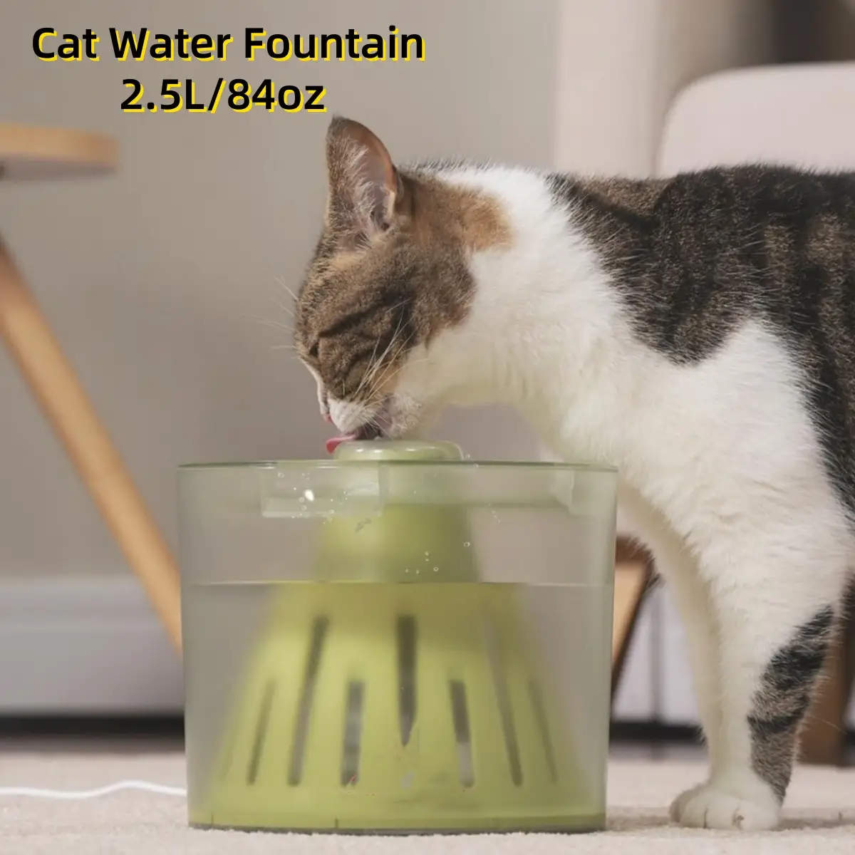 NW1Lbs 2.5L/84oz Cat Water Fountain, Super Quiet Dog Pet Water Fountain Cat Water Dispenser