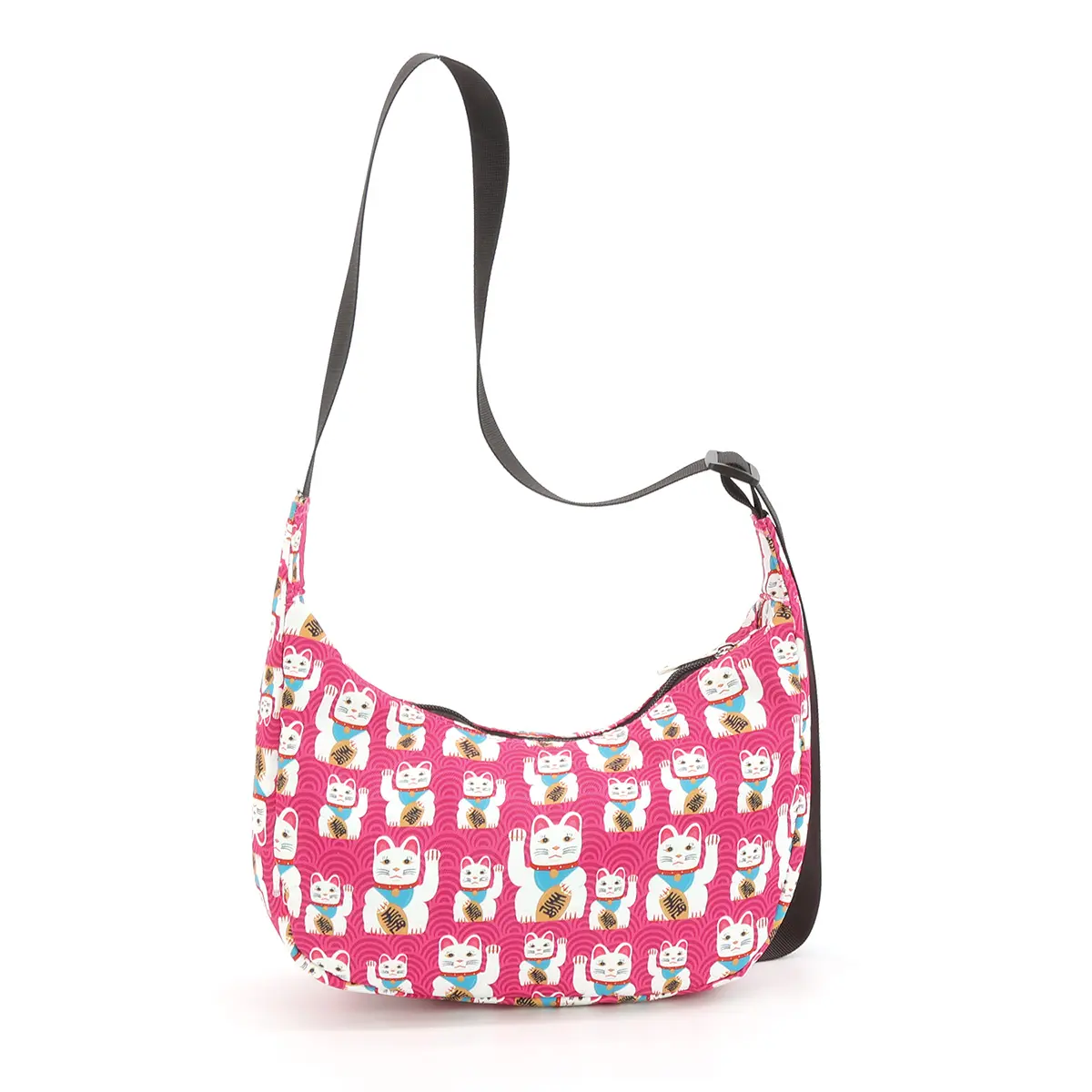 Lucky Cat Crescent Shoulder Bag - Feline-Inspired Accessory for Women and Girls