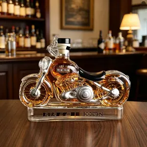 Creative Motorcycle Glass Liquor Bottle, Airtight Sealed Home Brewing Jar, High Borosilicate Whiskey Bottle, Durable & Stylish Design