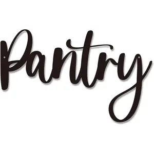 Pantry Word Sign Metal Wall Decor - 14 x 8.56" Pantry Decor for Home Kitchen Restaurant Coffee Shop Store Farmhouse Wall Decor (14 inches)
