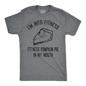 Mens Fitness Pumpkin Pie In My Mouth T shirt Funny Thanksgiving Thankful Graphic Mens Funny T Shirts Cool Vintage Fashion T-Shirt Gift Classic Menswear Thanksgiving Apparel for Men Funny Fitness Short Sleeve Dark Grey