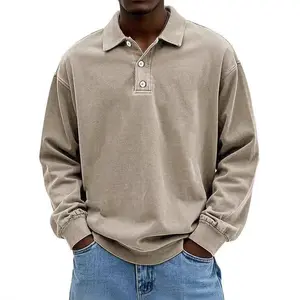 New Arrival Men's Casual Long-Sleeve Polo Shirt - Button-Down Collar, Versatile Fit